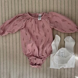 Carters Pink Bubble Romper with Tights